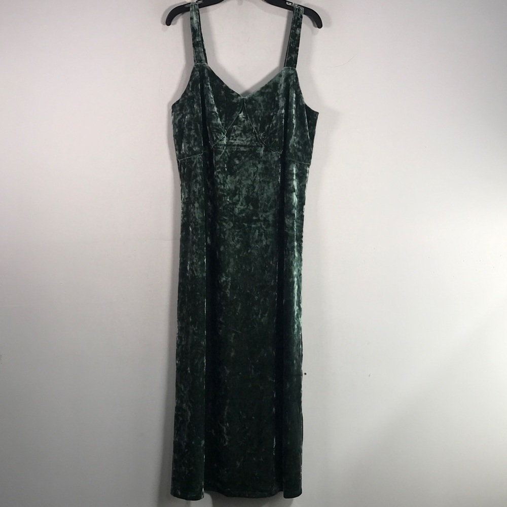 Jessica Simpson Velvet Tank Dress, Women's Size L - Sycamore Green
